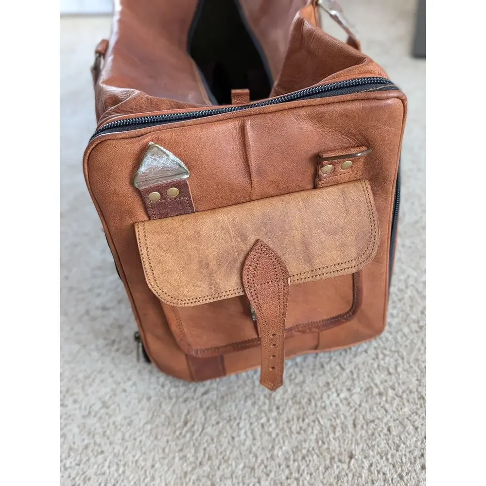 Large Leather Duffle Bag for Men, Travel